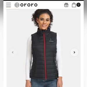Ororo black classic heated vest, size small, NWT